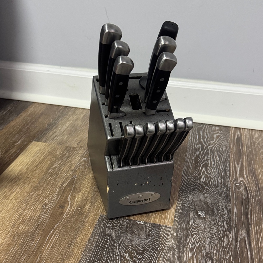 Cuisinart Silver and Black Knife Block Set
